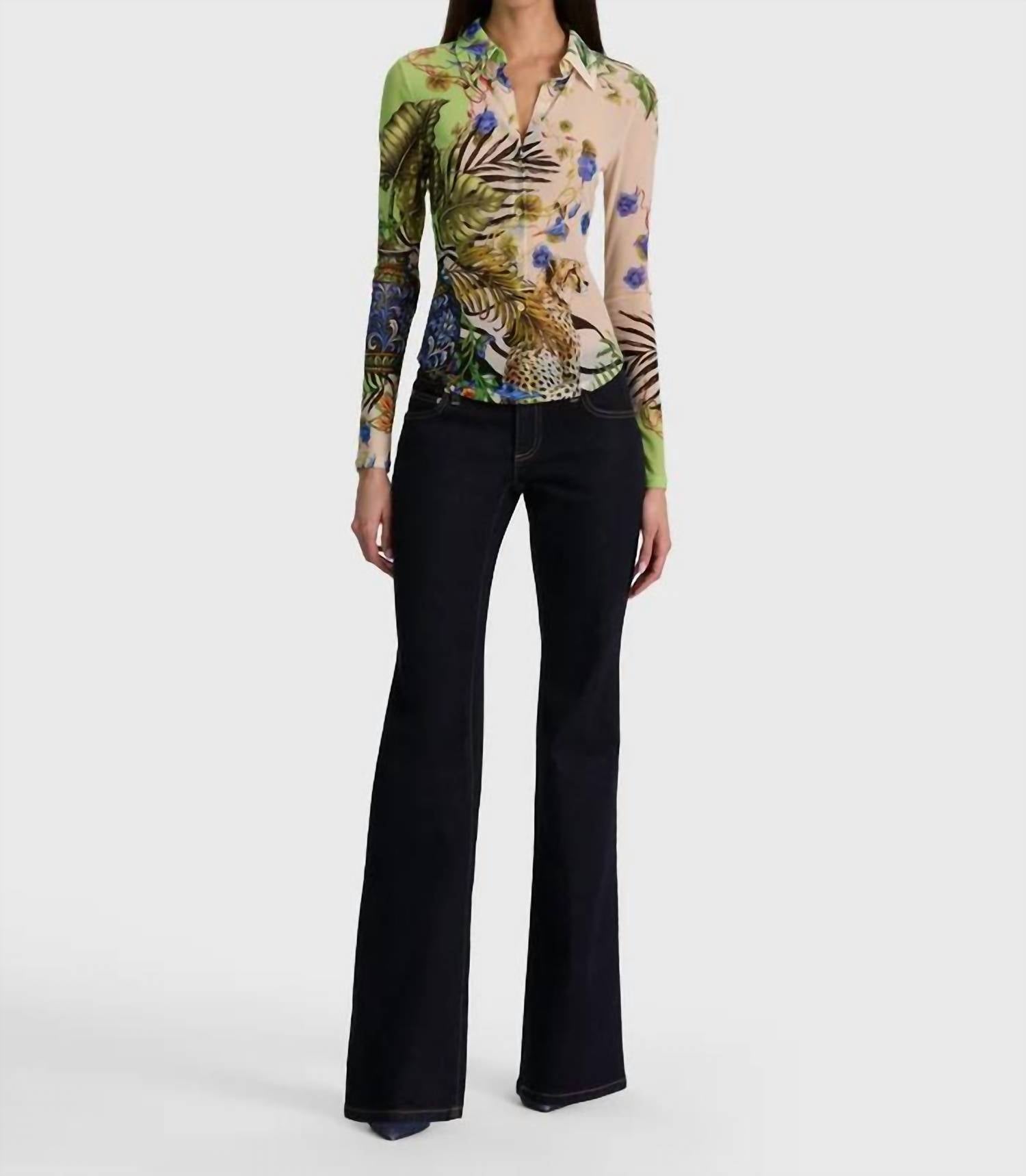 Alice + Olivia - Jade Mesh Button Down