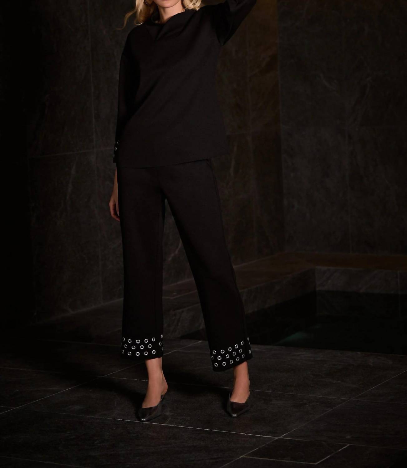 Joseph Ribkoff - Grommet Detail 3/4 Sleeve Top