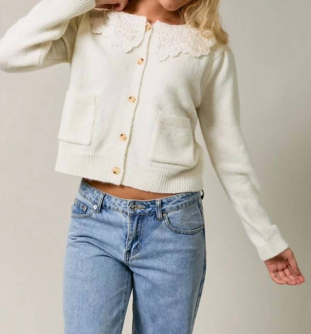 Le Lis - Adeline Lace Collar Cardigan