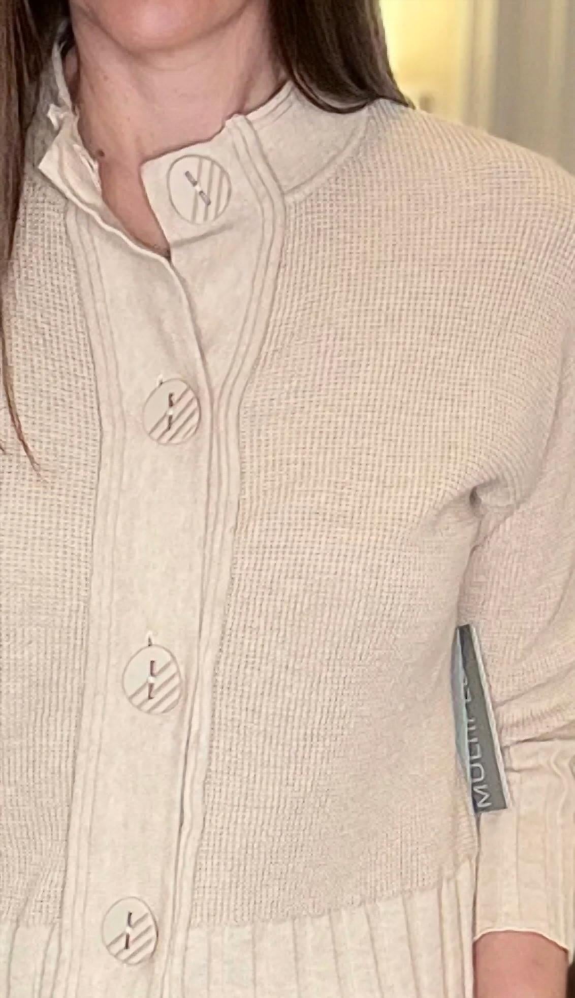 Multiples - 3/4 Sleeve Drop Shoulder Cardigan Top