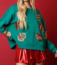 Peach Love - Christmas Ornament Sequin Sweater