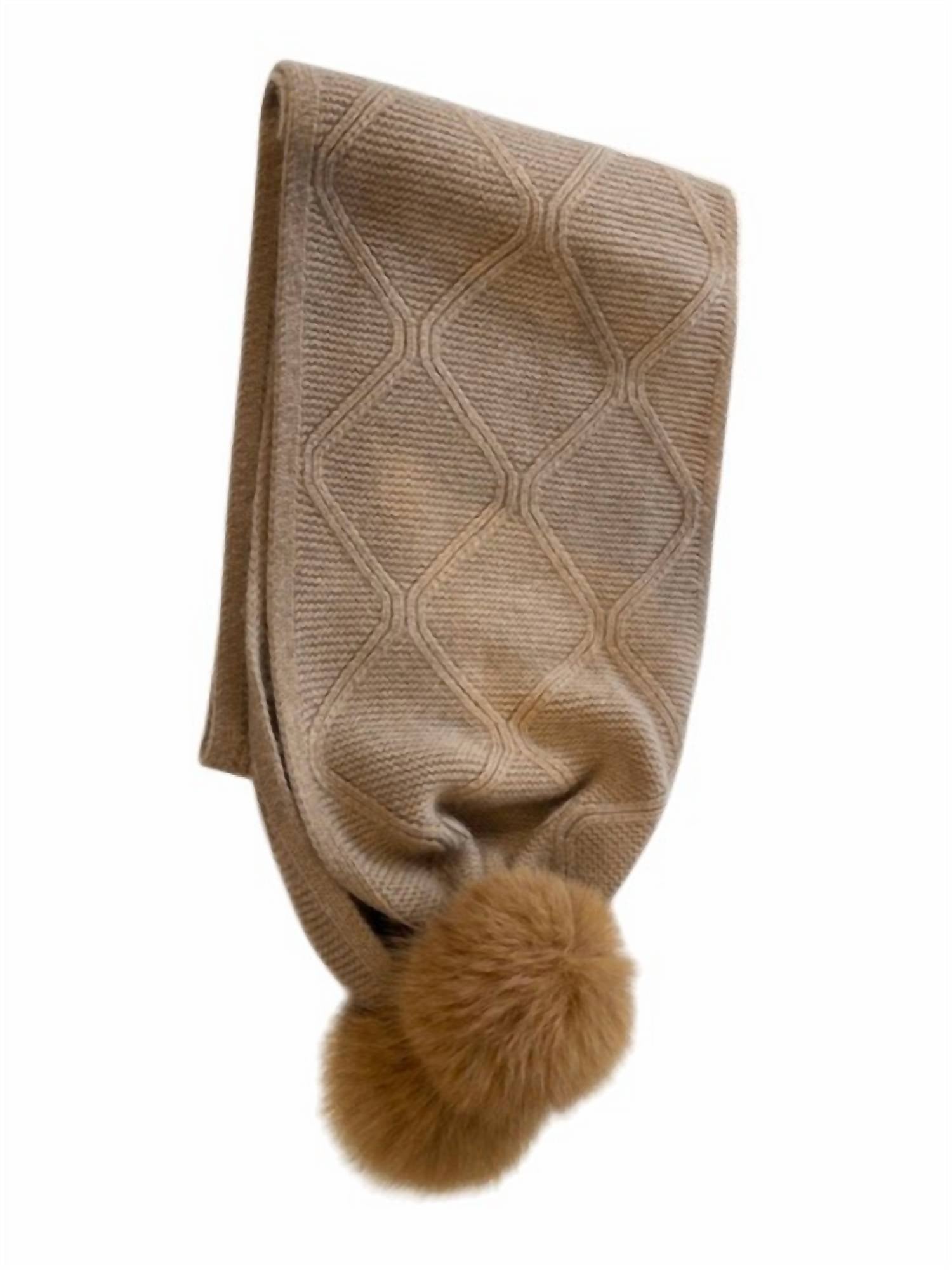 Kinross Women's Luxe Cable Scarf in camel - women's scarf
