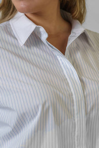 Good American - Stripe Cropped Uniform Shirt - Plus