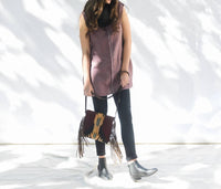 Mz Made - Women's Artisan Made Leather Fringe Bag