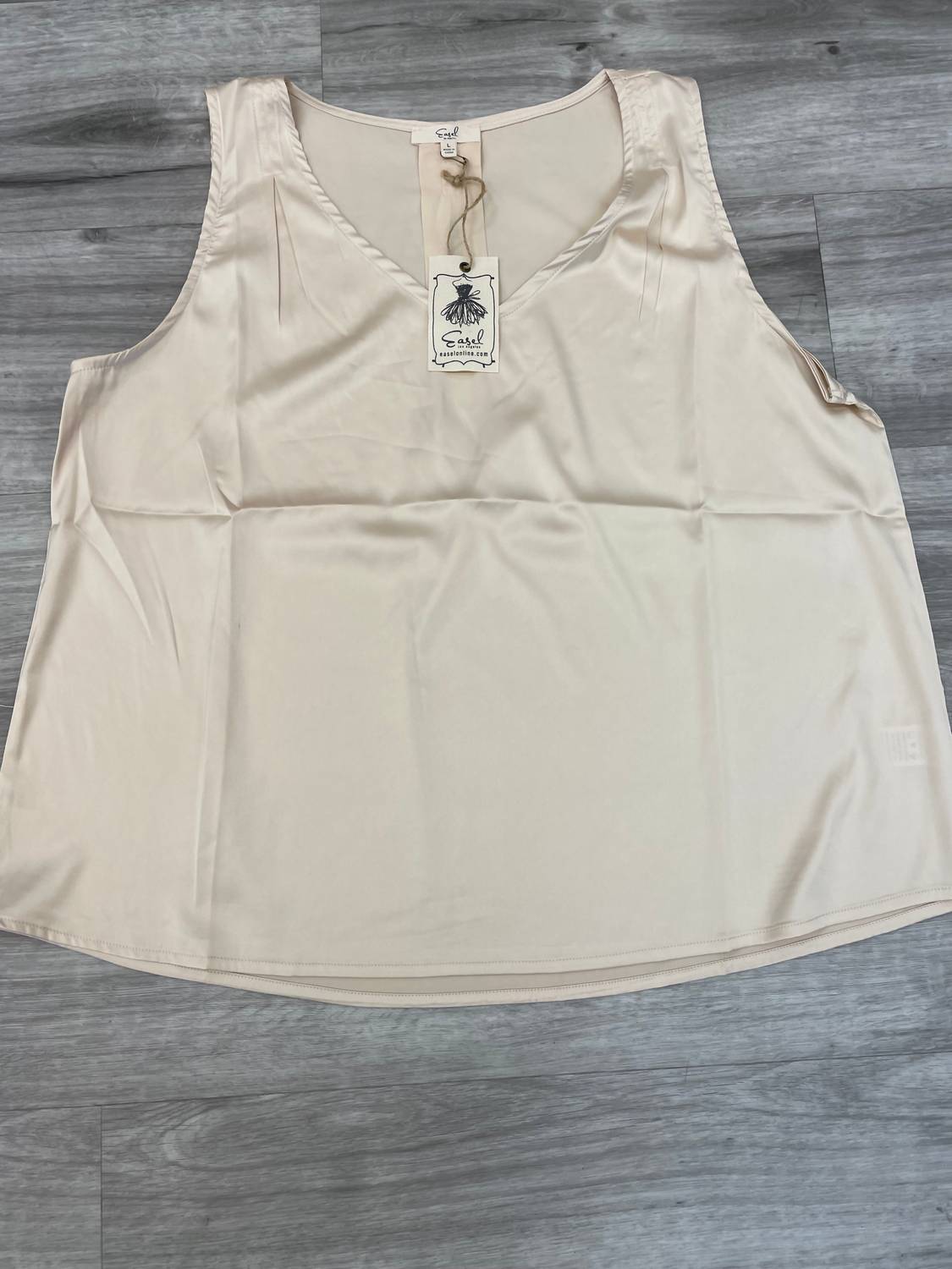 Easel - Women's Satin V-neck Top