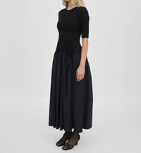 Rosetta Getty - Fitted Gathered Peplum Combo Dress