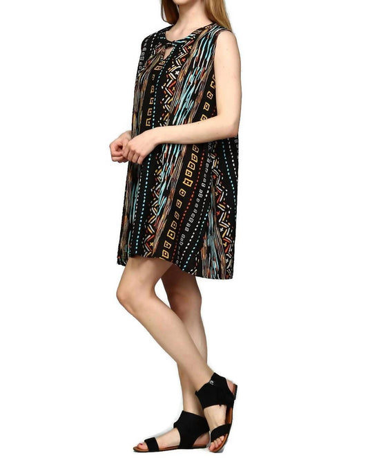 Velzera - Tribal Sleeveless Keyhole Dress