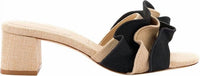Larroude Women's Brigitte Ruffle Mule Sandals in cream tan - women's sandal
