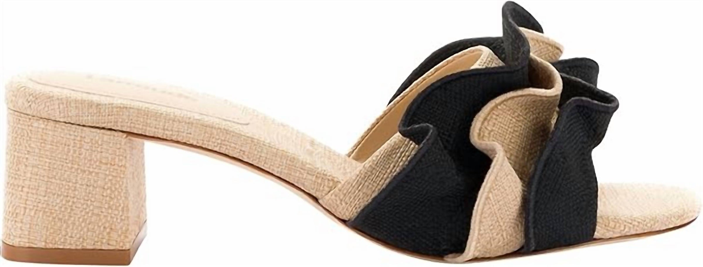 Larroude Women's Brigitte Ruffle Mule Sandals in cream tan - women's sandal