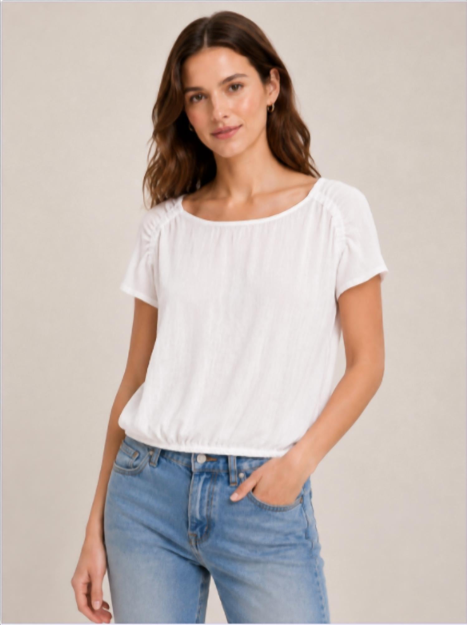 Bella Dahl - Shirred Shoulder Keyhole Back