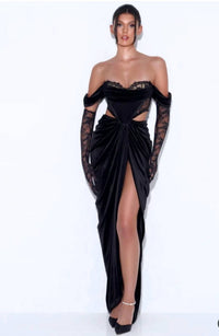 Miss Circle - Nia Lace Velvet Corset Gown