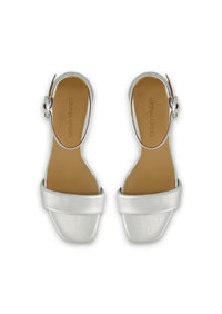 BERNARDO Women's Carla Platform Sandal in silver antique calf - women's sandal - view 4