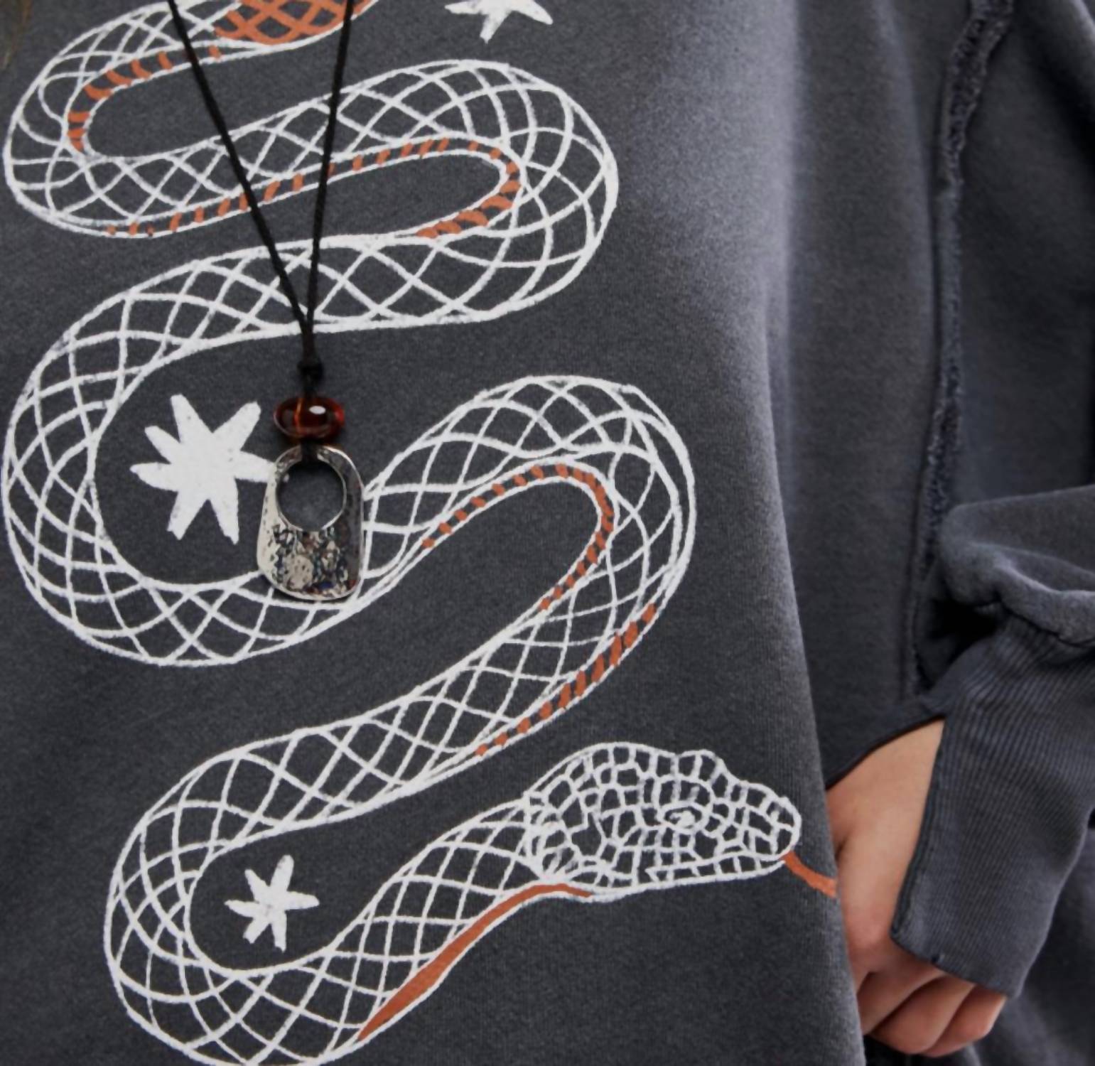 Free People - Camden Snakes Graphic Pull Over Sweatshirt