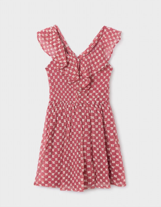 Mayoral - Girl's Cinnamon Embroidered Dress