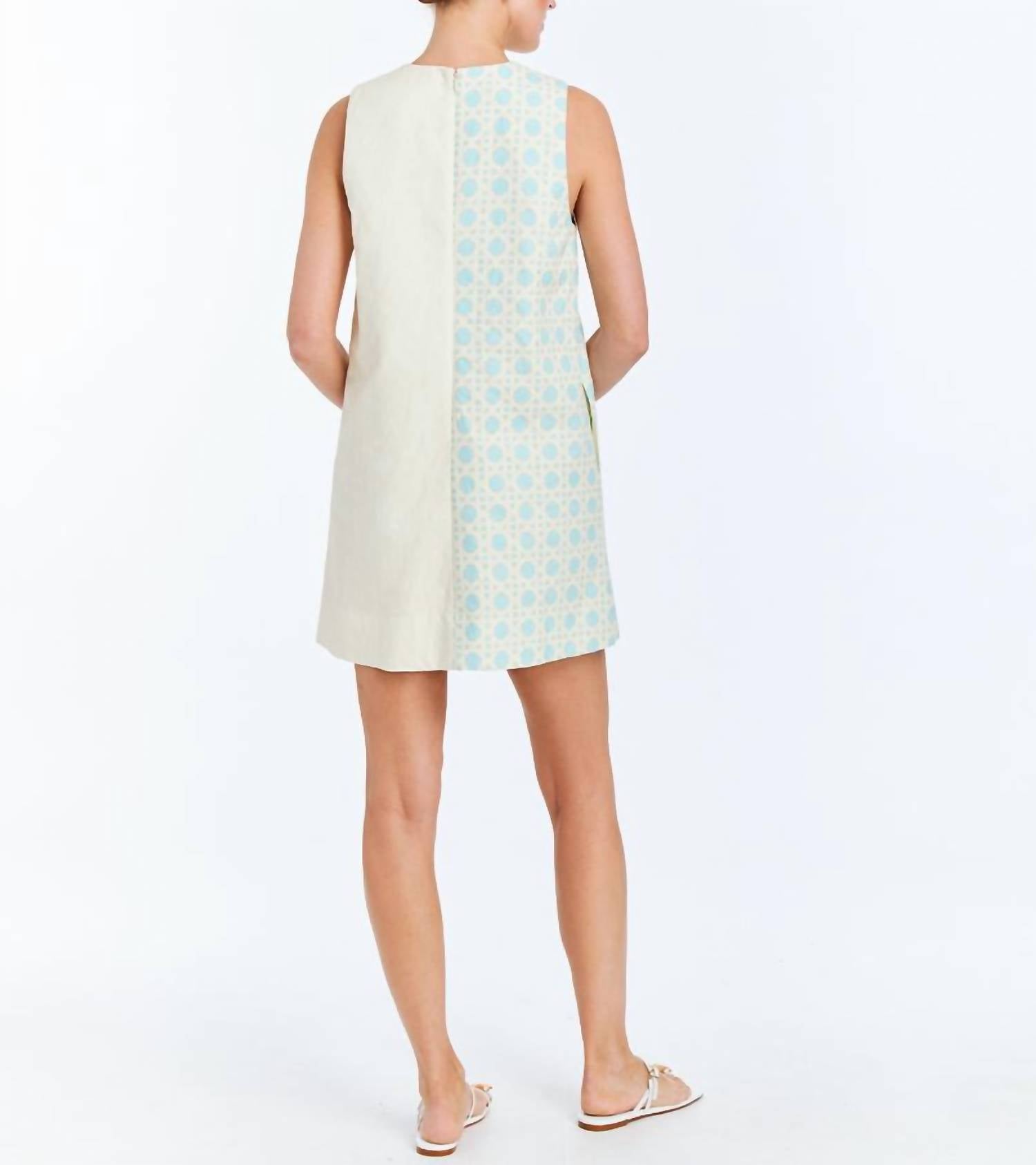 Mestiza New York Scallop Mini Dress in blue and ivory - women's dress - view 4