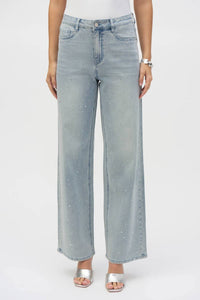 Joseph Ribkoff - Coralie Classic Wide Leg Stretch Jeans With Crystals