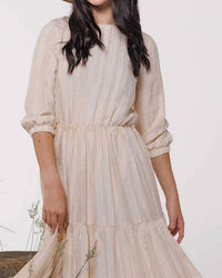 Lilac - Striped Midi Dress