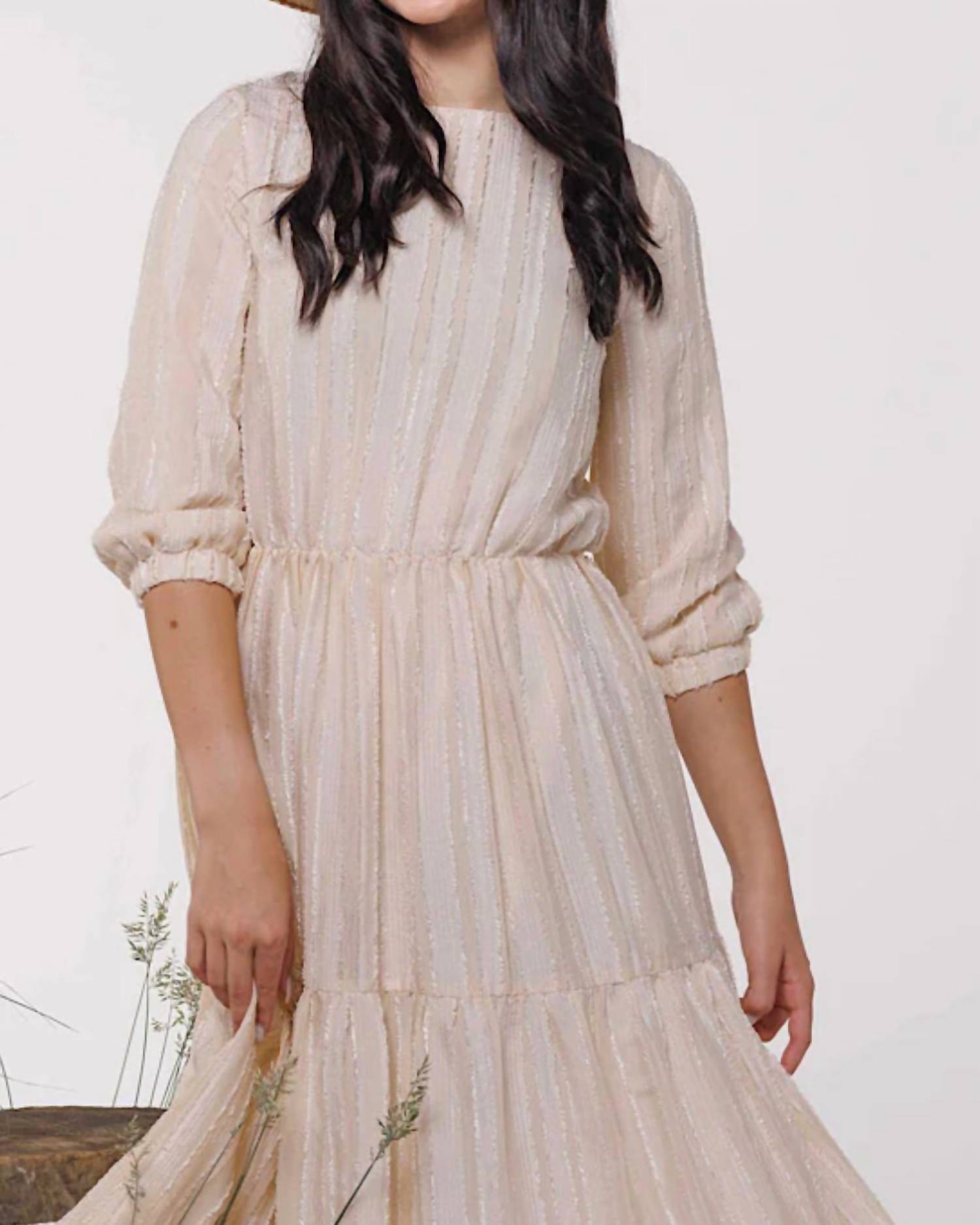 Lilac - Striped Midi Dress