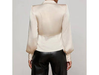 L'Agence - Bernice Satin Wrap Blouse