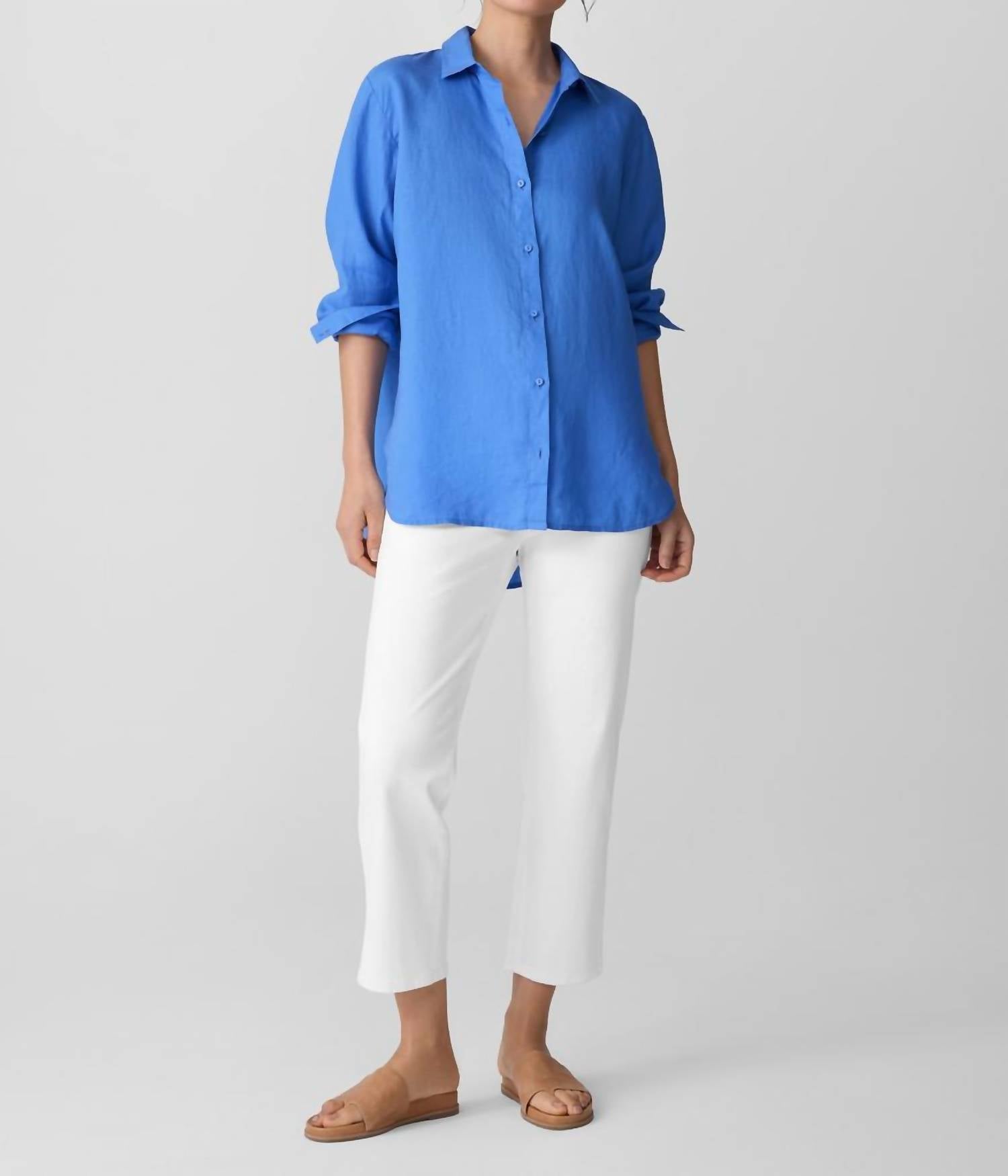 Eileen Fisher - Organic Handkerchief Linen Classic Collar Shirt