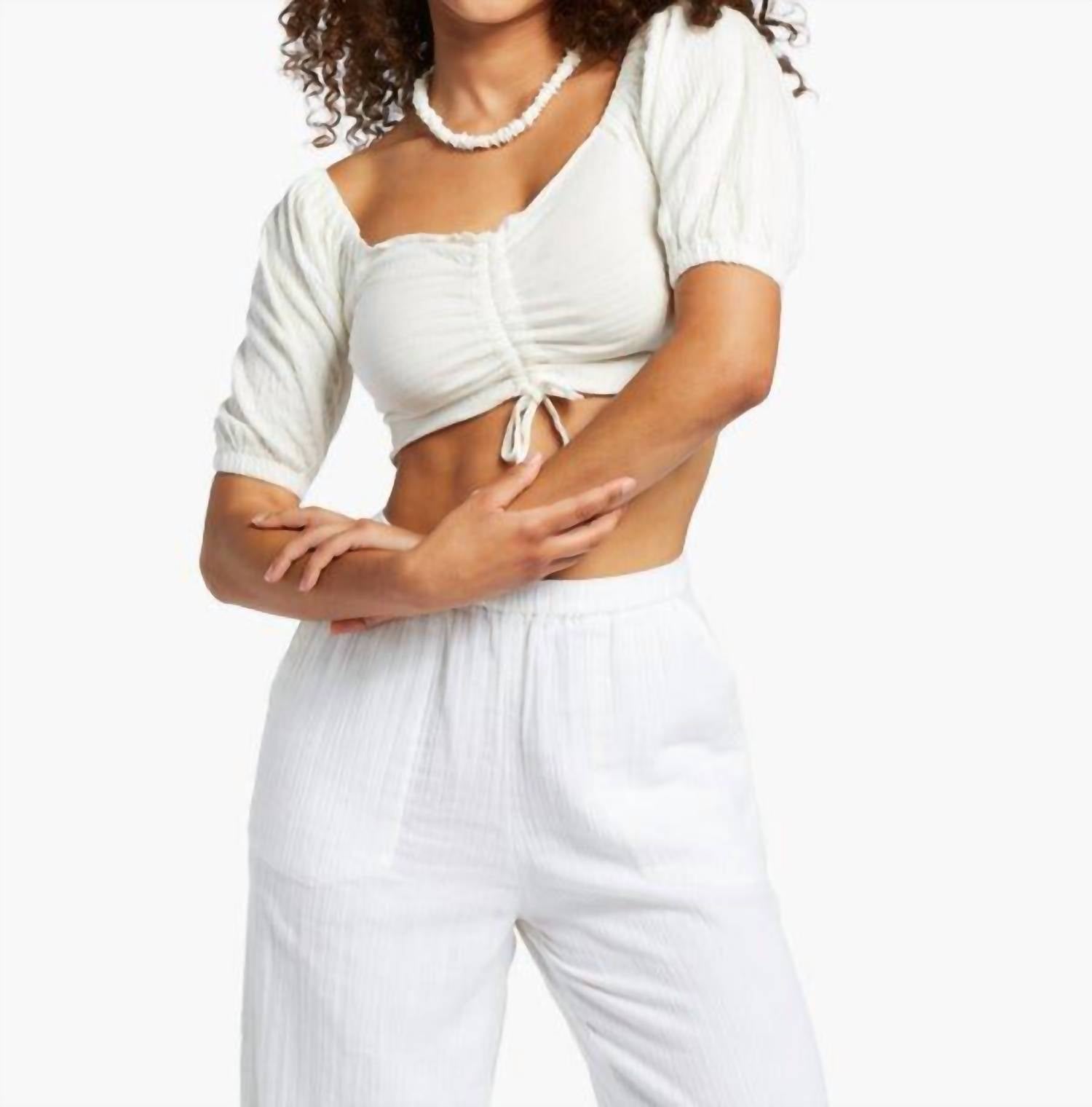 Roxy - Flirty Walk Ruched Crop Top