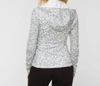 FLORAL PRINT FULL ZIP HOODIE
