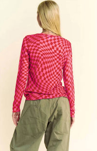 Davi & Dani - Checkered Burnout Top