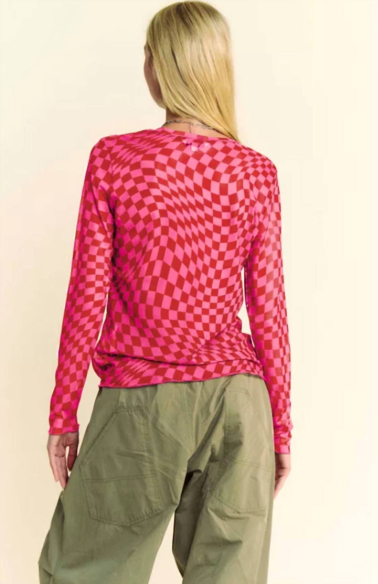 Davi & Dani - Checkered Burnout Top