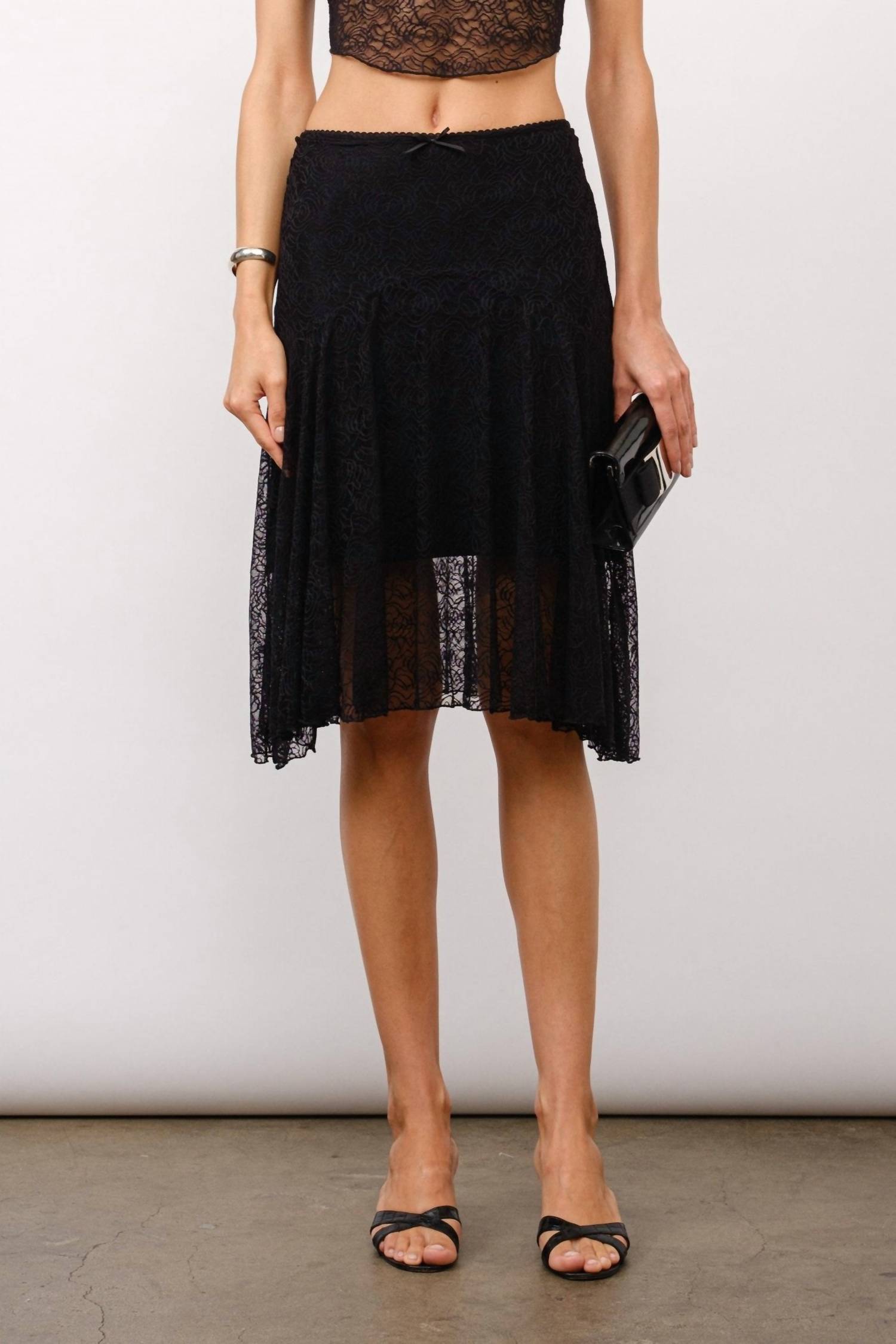 Golden - Bethel Lace Flared Midi Skirt