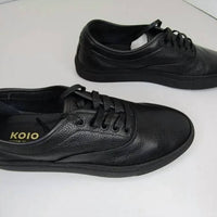 Koio Men's Portofino Leather Low Top Sneakers in black - men's sneaker - alternate view