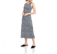 Karen Kane Sleeveless Side Slit Midi Dress in painted heart knit print - women's dress - alternate view