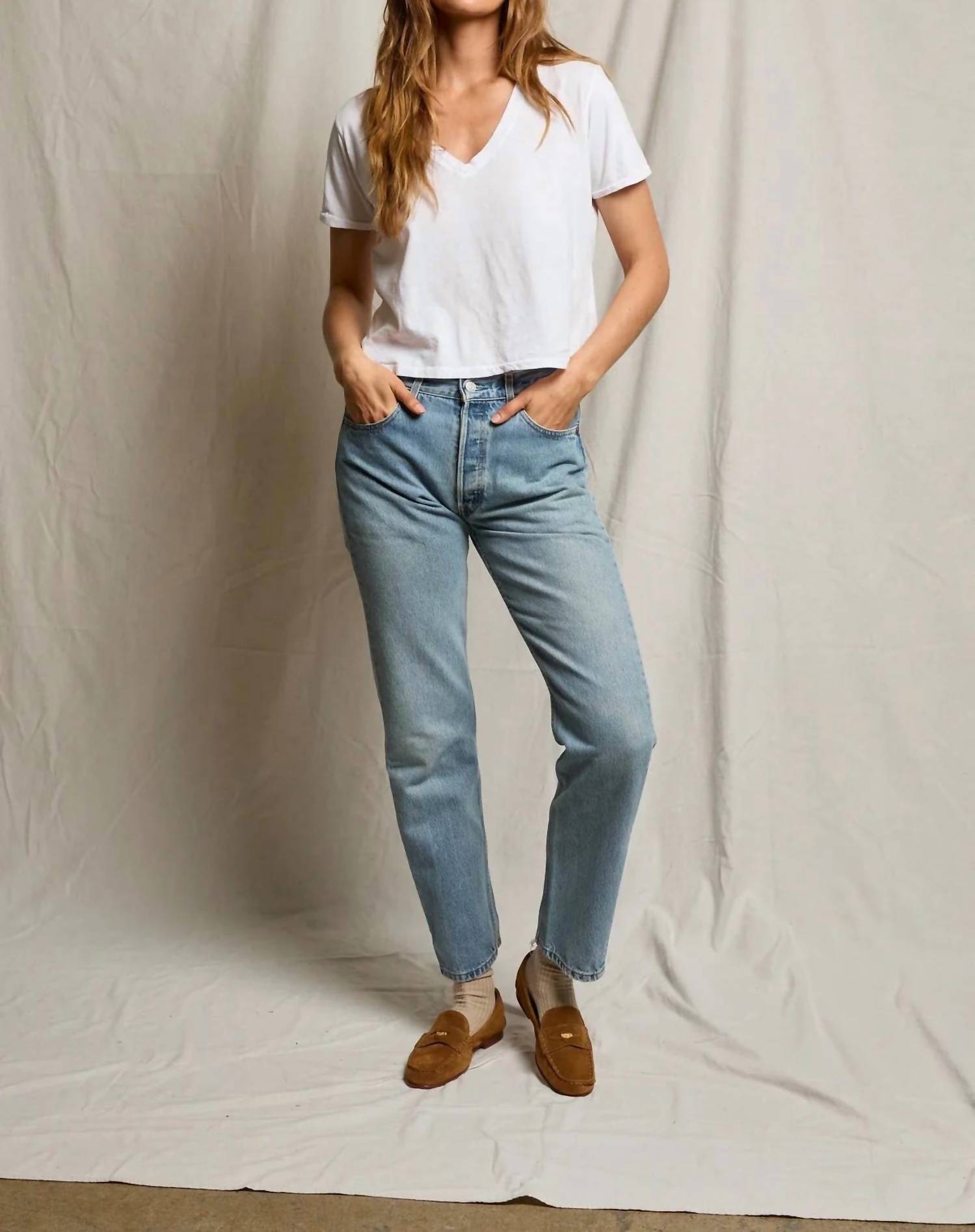 Perfectwhitetee - Beckett Crispy Cotton V-neck Tee