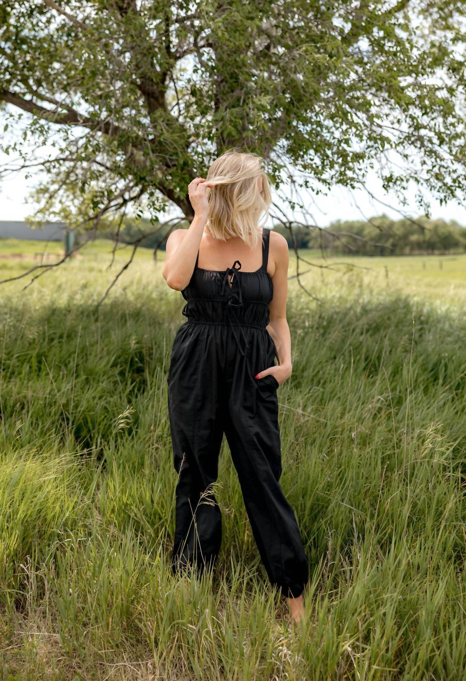 So Me - Melissa Shirred Jumpsuit
