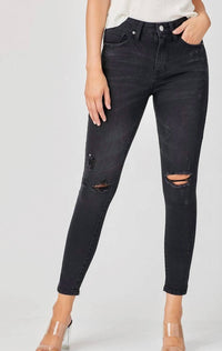 Risen - Deb Distressed Vintage Mid Rise Skinny Jeans