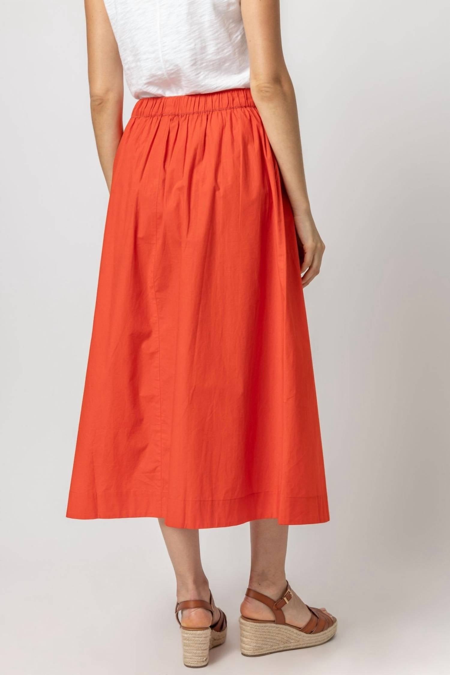 Lilla P - Button Front Midi Skirt