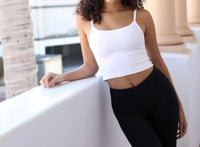 Pj Harlow - Ribbed Crop Tank With Straps