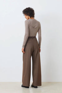 S3 Holding Prava Long Sleeve Top in taupe - women's top - alternate view