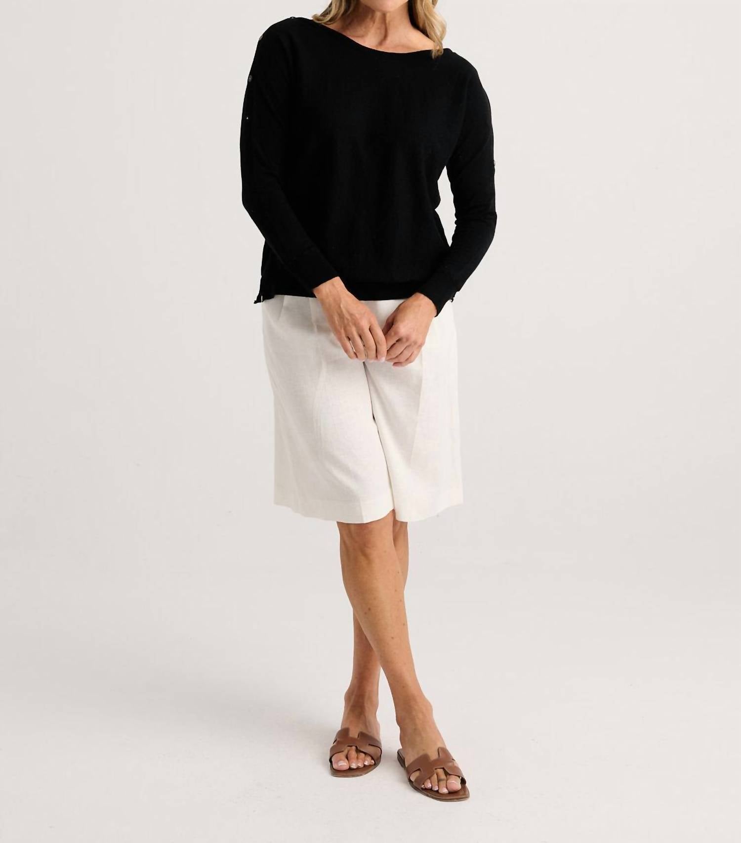Zaket & Plover - Button Boat Neck Sweater