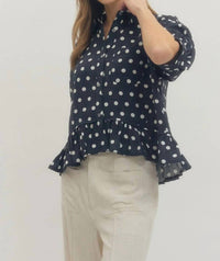 Entro - Timeless Charm Polka Dot Blouse