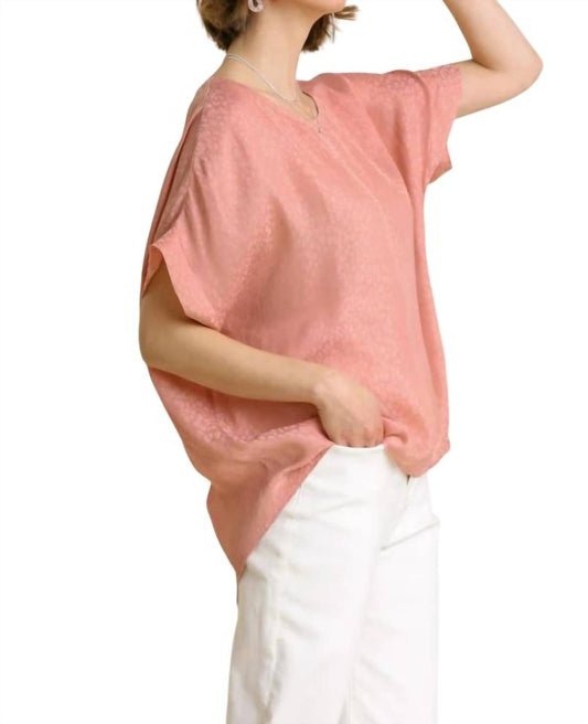 Umgee - Animal Jacquard Dolman Sleeve Top