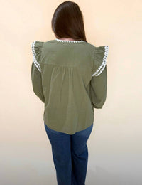 &Merci - Elara Ruffled Balloon Sleeve Top