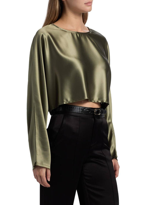 Nonchalant Label - Emilia Satin Crop Blouse
