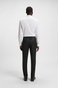 Hugo Boss Regular-fit Virgin-wool Serge Trousers in black - men's pants - detail view