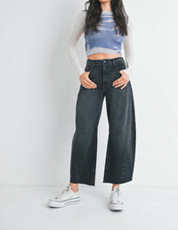 Just Black Denim - Barrel Jeans With Seams