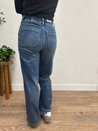 Judy Blue High Waist Drawstring Jean in dark wash - women's jeans - view 4
