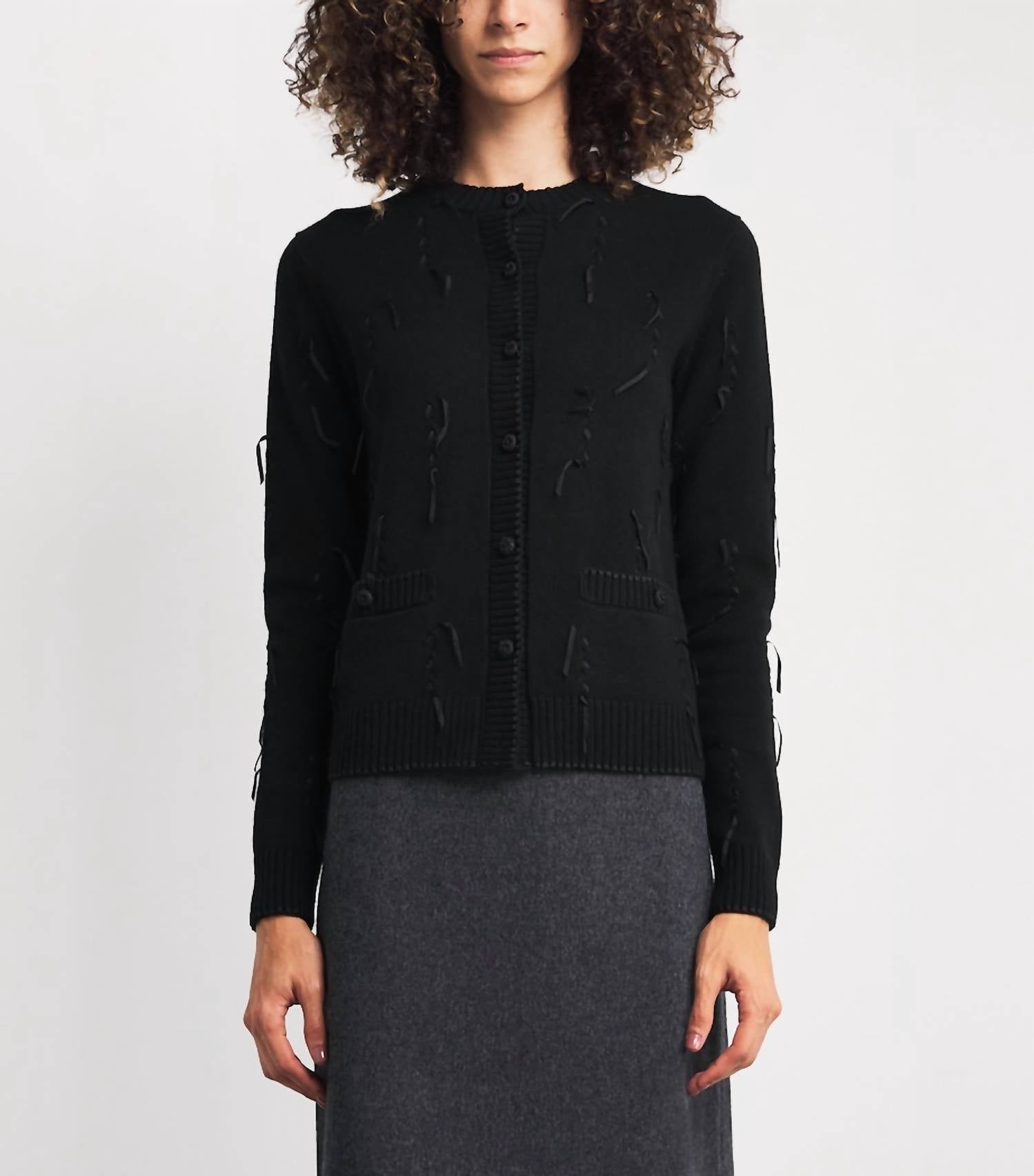 Lafayette 148 - Ribbon Hand Embellished Cardigan