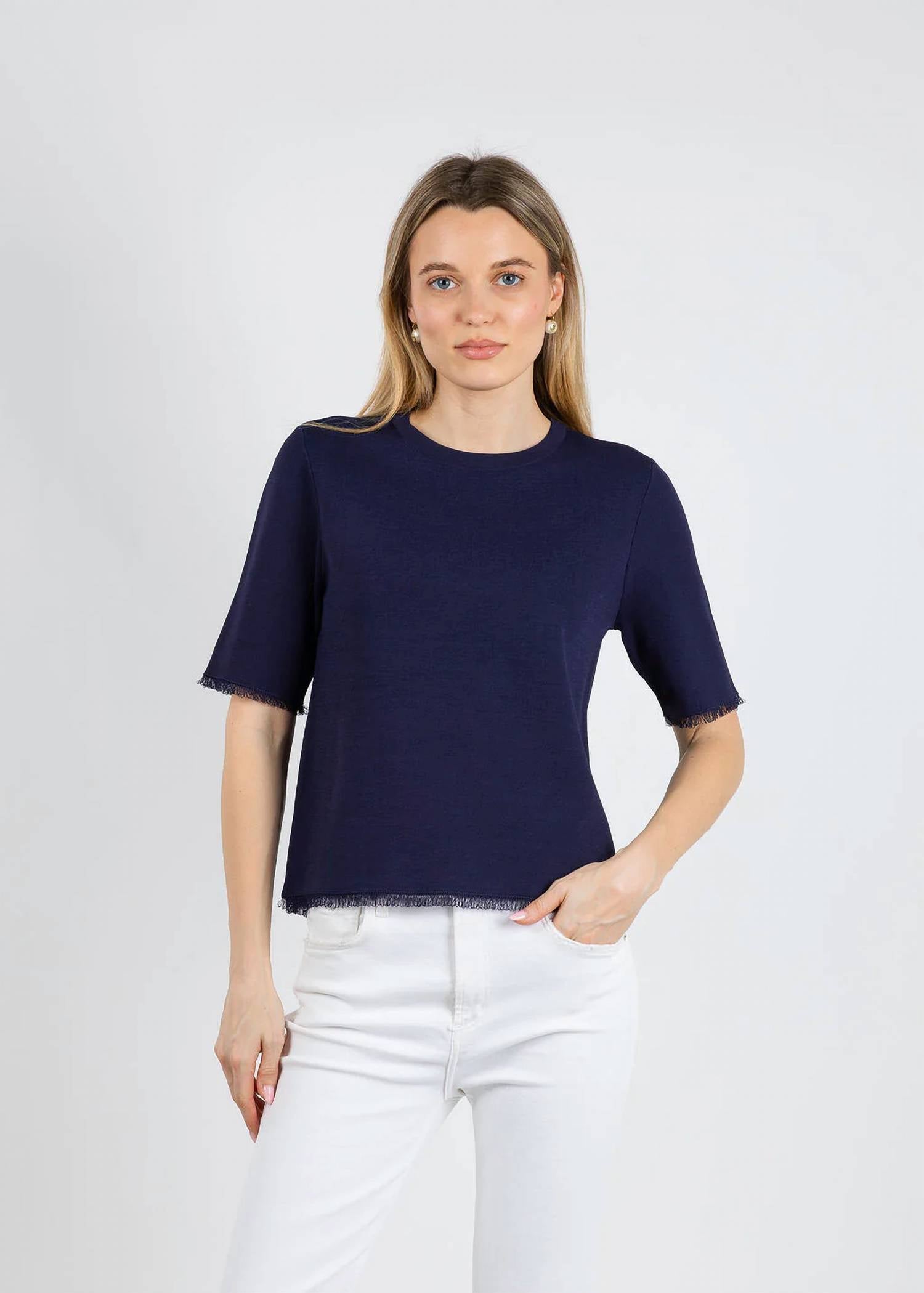 Elliott Lauren - Fringe Elbow Sleeve Sweater