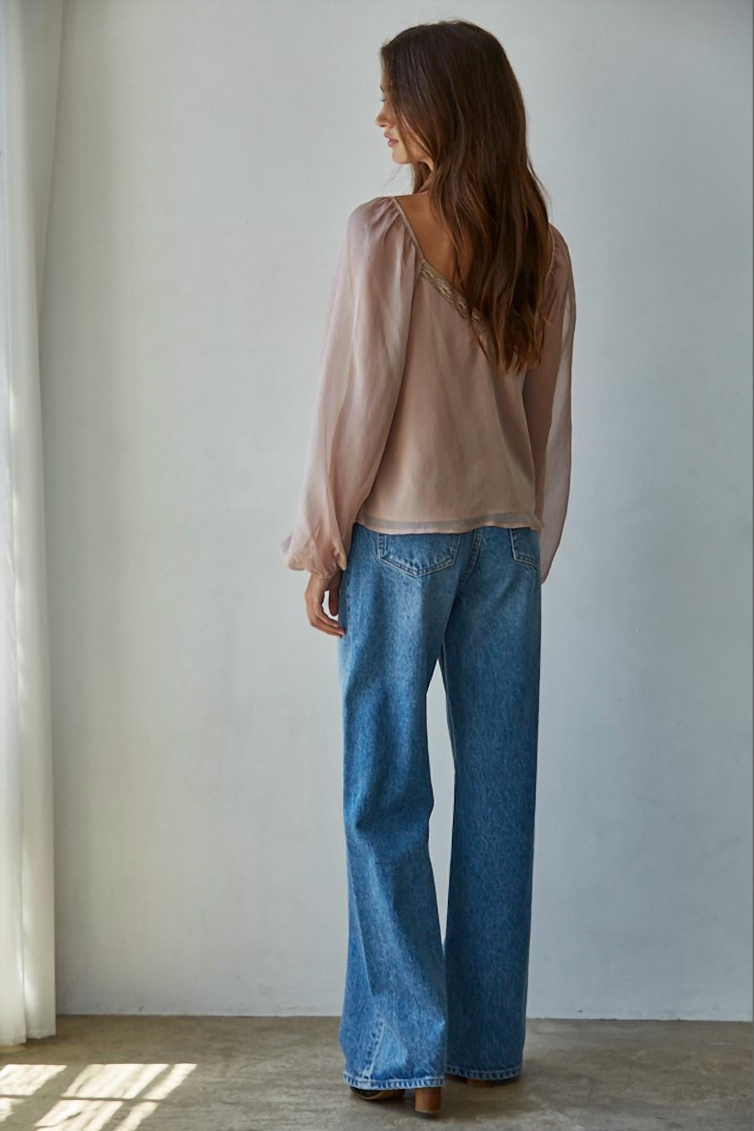 By Together - Molly Lace Trim Woven Top