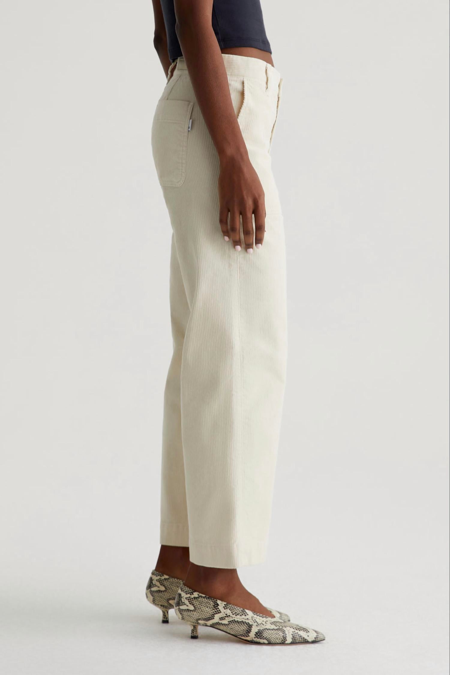 AG Jeans Saige Wide Leg Crop Jeans in opal stone - women's jeans - alternate view