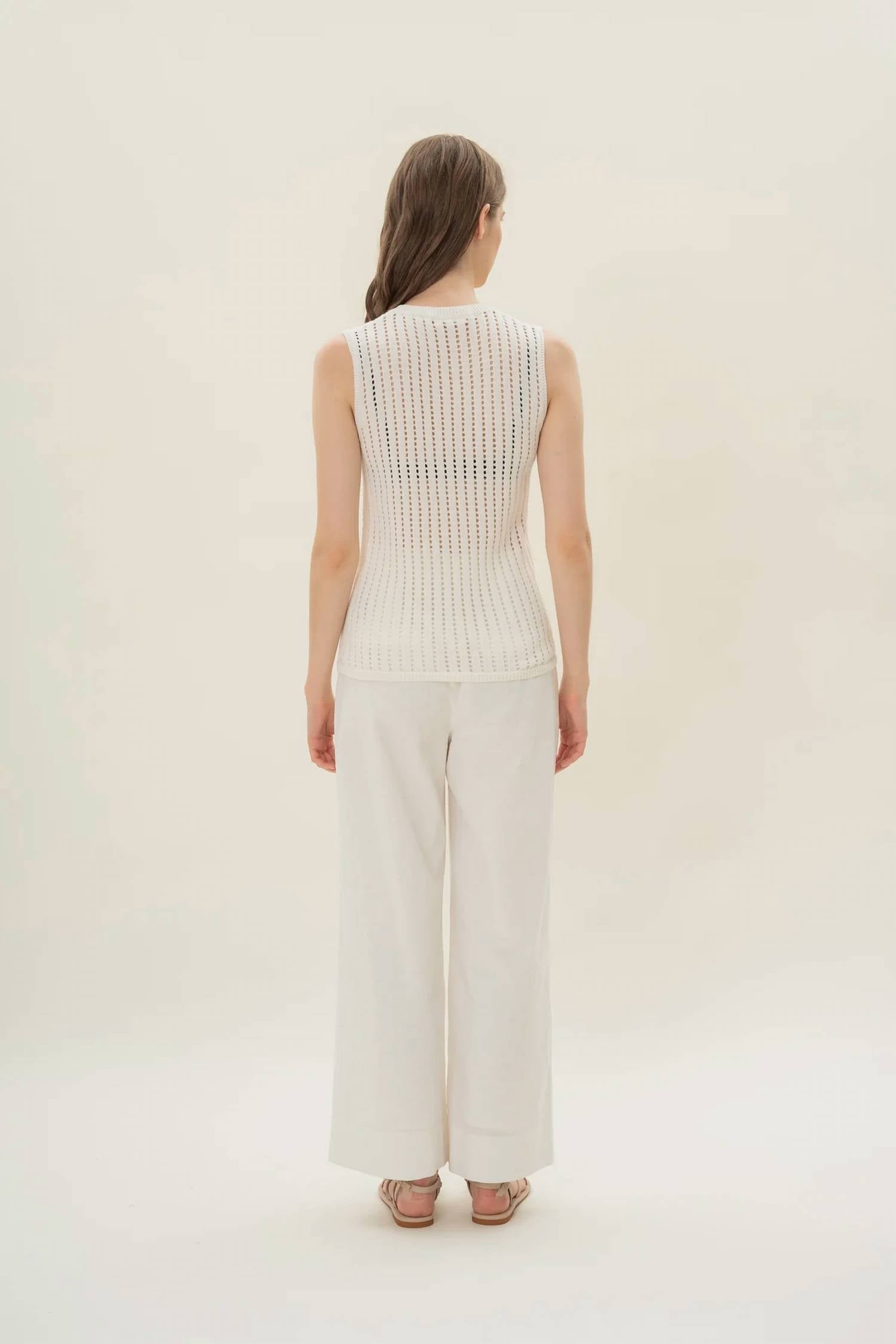 Elan - Open Knit Sleeveless Top